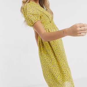 Brave Soul Cassie Skater Dress in Yellow Floral